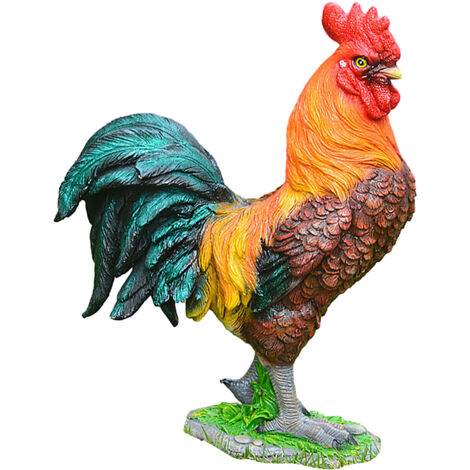 Colgante de resina, gallo pequeño, gallina de granja, decoración de jardín, amarillo, natural, 1 pieza