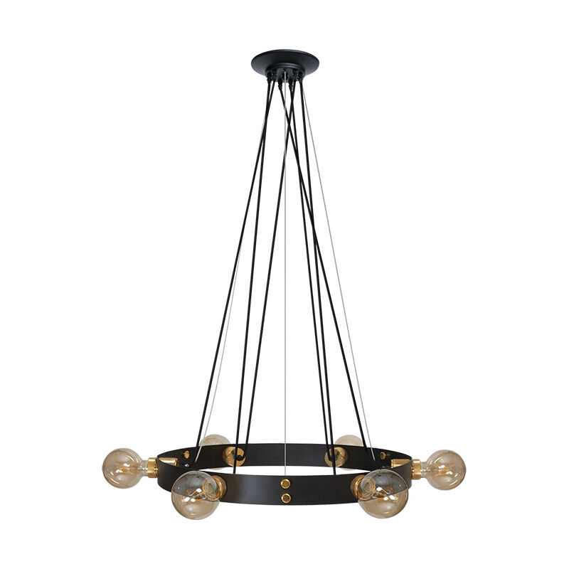 Lámpara de techo colgante dulcineia 6xE27 60d Negro/Oro