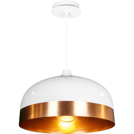 Colgante edison 1xe27 al.reg.xd.33cm blanco/oro