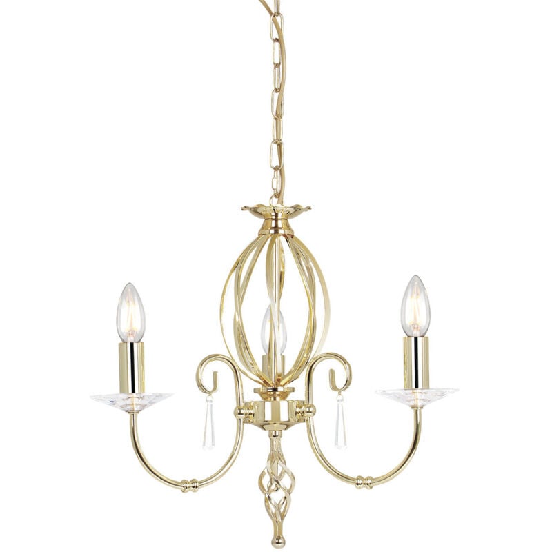 

Colgante egeo, latón pulido y vidrio, 3 bombillas