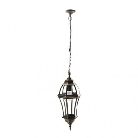 Colgante exterior aluminio becrux 1xe27 neg/oro  regx24x24 cm  ip44