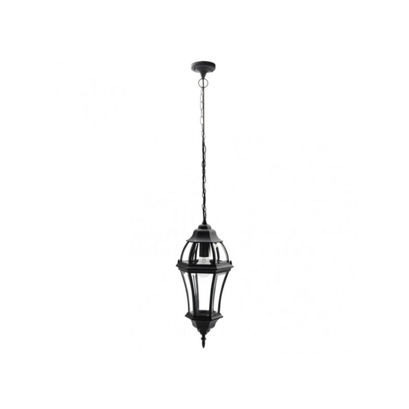 Pendentif extérieur aluminium becrux 1xe27 noir ip44 regx24x24 cm
