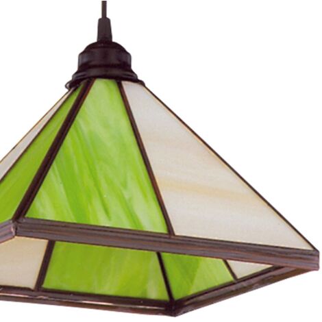 Colgante farol piramide pistacho 1x27 regx27