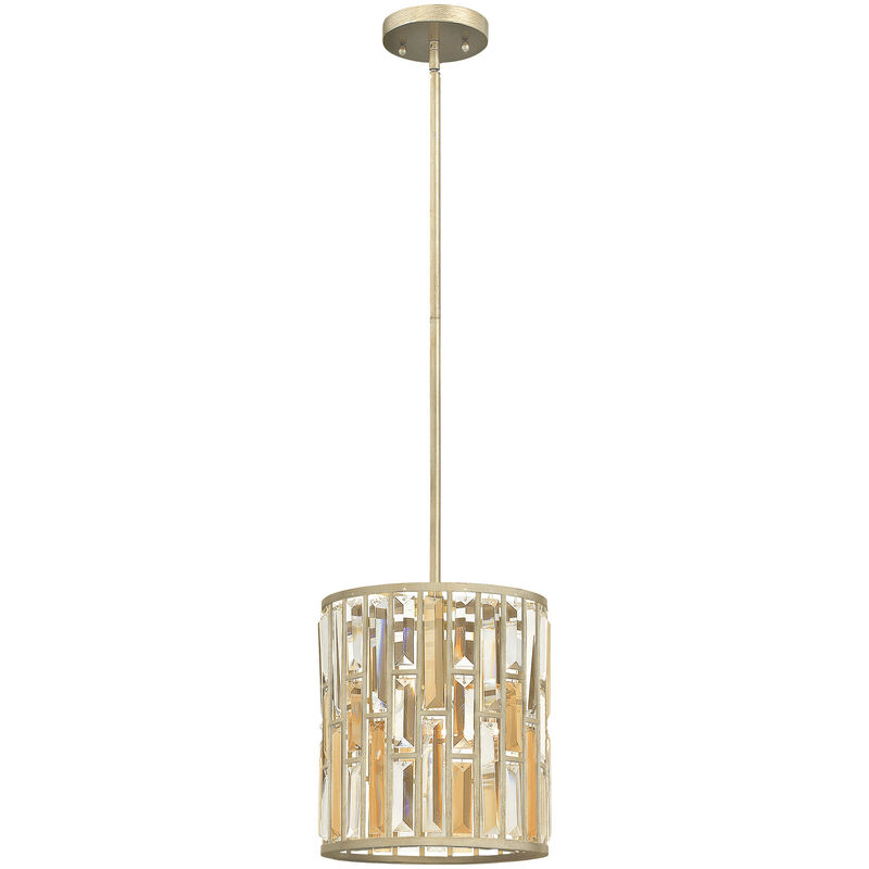 

Elstead Gemma - Mini colgante de techo con 1 luz de hoja de plata, E27