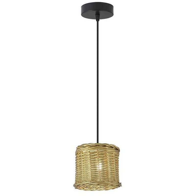 

Colgante GEORGINA con pantalla mimbre dorado - AJP