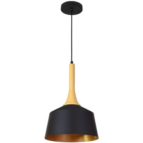 Colgante GIANI 1xE27 Al.Reg.xD.27cm Negro/Oro