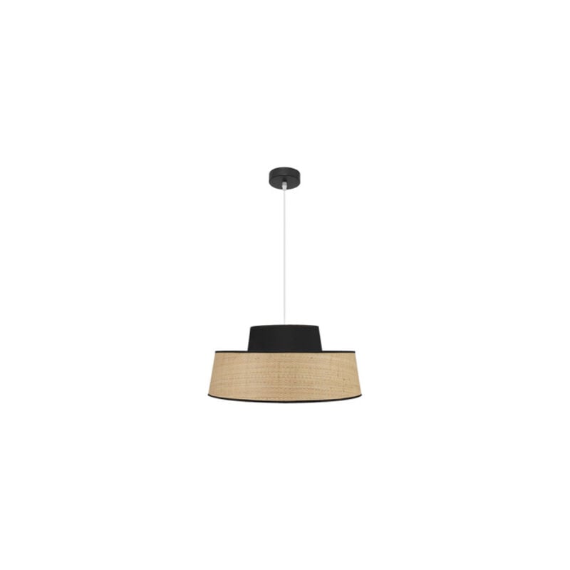 Lampe suspendue modèle Jia dimmable 1 lumière Naturel/noir Fabrilamp
