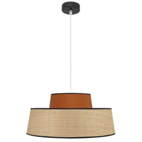 Colgante JIA de una luz calabaza/natural FABRILAMP