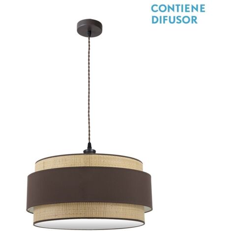 Colgante kandy 3xe27 natural/marron regx60x60 cm