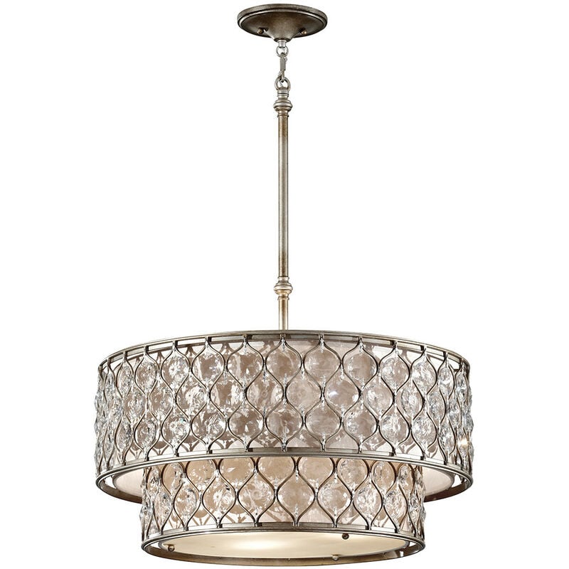 

Elstead Lucia - Lámpara colgante cilíndrica de 6 luces con acabado en plata pulida, E27