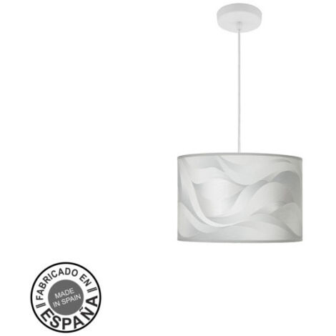 Colgante moda 1xe27 blanco/ola gris regx30x30cm