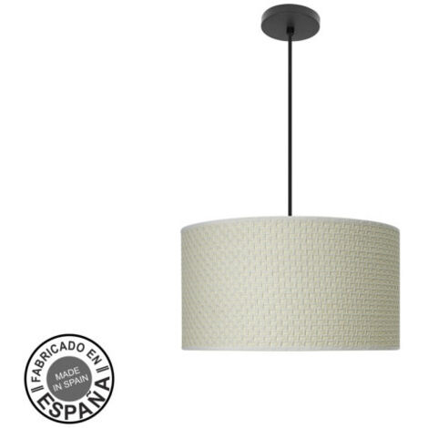 Colgante moda 2xe27 negro/cañizo blanco regx40x40 c/difusor