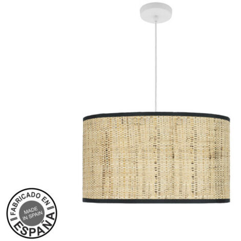 Colgante moda 3xe27 blanco/cañizo oscuro regx50x50cm c/difusor