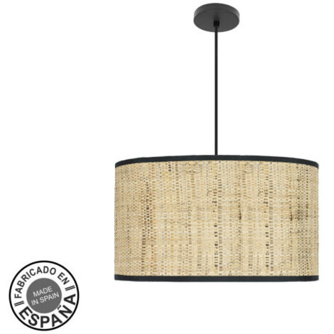 Colgante moda 3xe27 negro/cañizo oscuro regx50x50 c/difusor