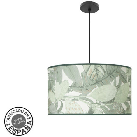 Colgante Moda 3xe27 Negro/hoja Verde Regx50x50cm C/difusor
