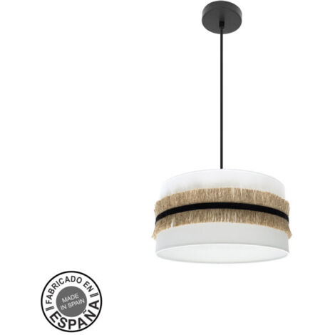Colgante Modelo Angola Blanco 40 Cm Con Pantalla