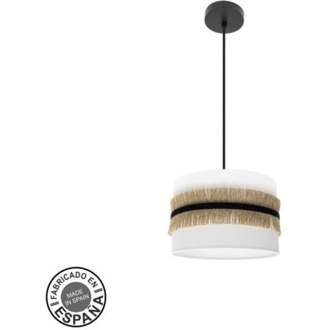 Colgante Modelo Angola Blanco Con Pantalla 30 Cm