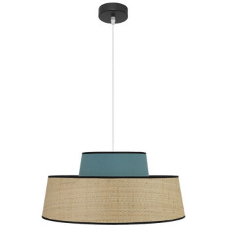 Colgante modelo Jia Natural/turquesa de 1 luz FABRILAMP