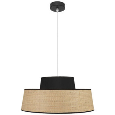Colgante modelo Jia regulable 1luz Natural/negro FABRILAMP