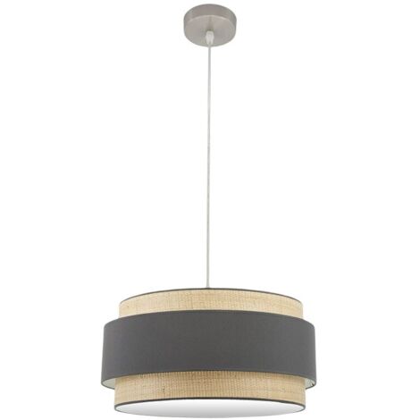 Colgante modelo Kandy 2xE27 Natural/gris Regulable FABRILAMP