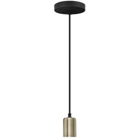 Colgante modelo Sauce con acabado negro y cuero 15cm(alto) 10cm(ancho) 10cm(fondo