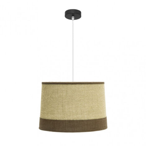 Colgante modelo TIETAR de SACO y un detalle marron FABRILAMP