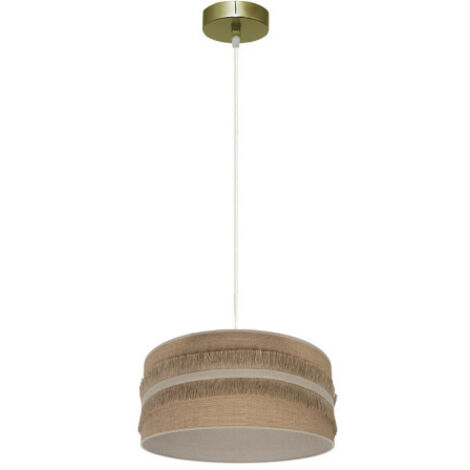 Colgante Natalia 1xe27 Cuero/saco-beis Regx30x30cm