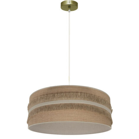 Colgante Natalia 1xe27 Cuero/saco-beis Regx50x50cm