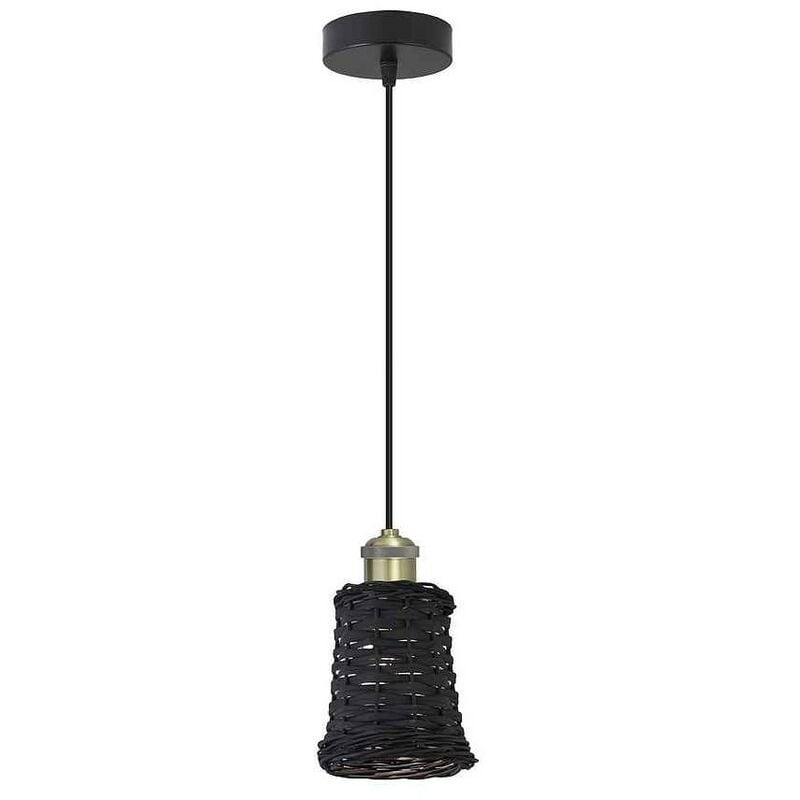 

Colgante negro con pantalla mimbre ALEXIA 1 luz AJP