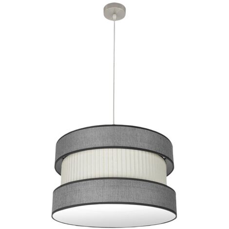 Colgante Niquel/gris-beis modelo Home 2luces regulable FABRILAMP