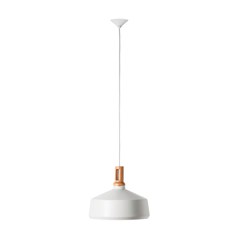 

Colgante Nórdico 1xE27 Metal Blanco y Madera