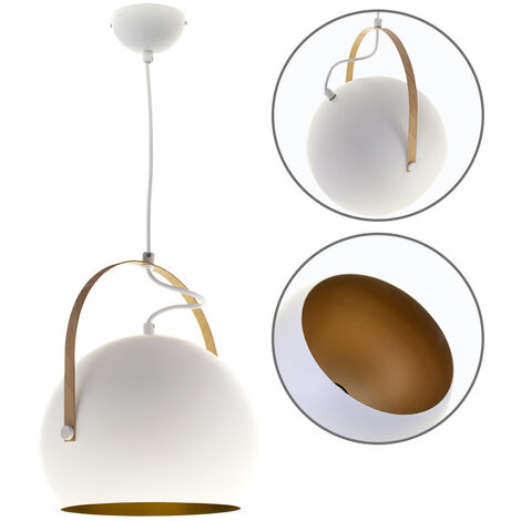 Colgante ORIANE 1xE27 Al.Reg.xD.25cm Blanco/Oro