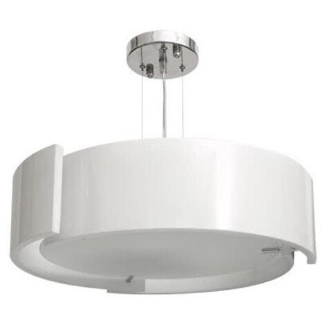 Colgante oslo 8xe27 al.reg.xd.93cm blanco/cromo