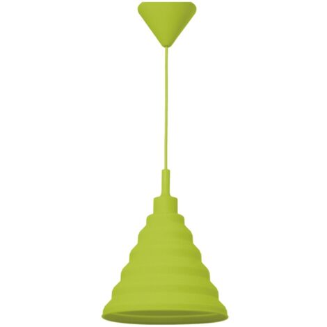 Colgante Pirámide silicona acabado verde 31 cm(alto) 25 cm(ancho) 25 cm(fondo
