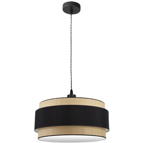 Colgante regulable modelo Kandy 2xE27 Natural/negro FABRILAMP