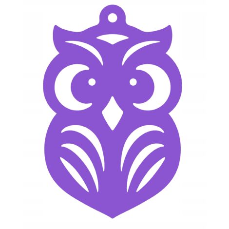 Colgante S2, diseño calado, búho morado