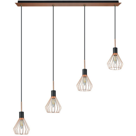 Colgante san petersburgo 4xe14 negro/cobre regx83x13 cm