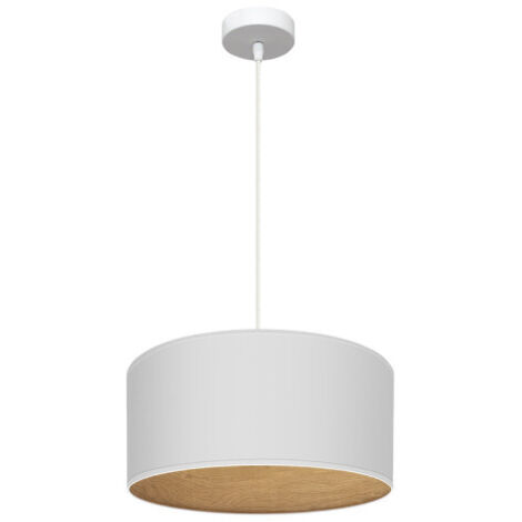 Colgante tania 1xe27 blanco/blanco-madera clara regx40x40 cm