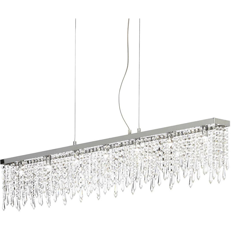 

Ideal Lux Giada Clear - Barra colgante grande para techo con 7 luces, cromada, G9