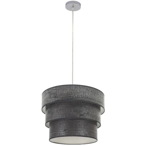 Colgante Triple Smile 1xe27 Cromo/Madera Negra Regx40x40 Cm