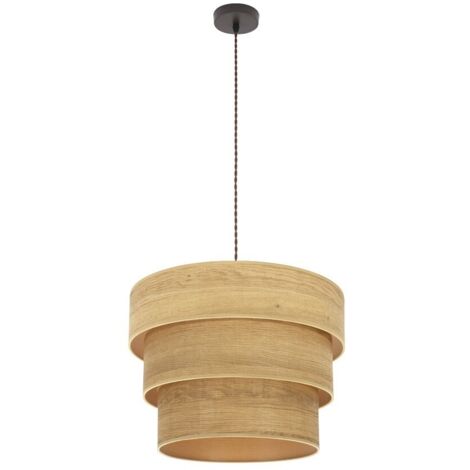 Colgante Triple Smile 1xe27 Marron/madera Clara Regx40x40 Cm