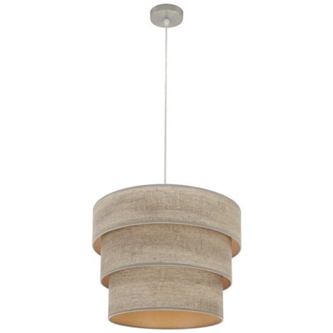 Colgante Triple Smile 1xe27 Niquel/madera Gris Regx40x40 Cm
