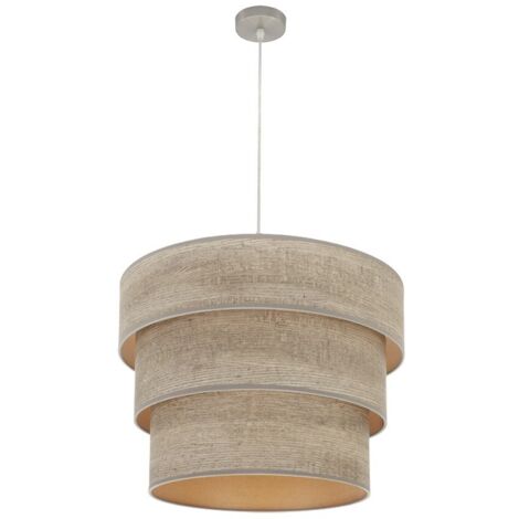 Colgante triple smile 3xe27 niquel/madera gris regx50x50 cm
