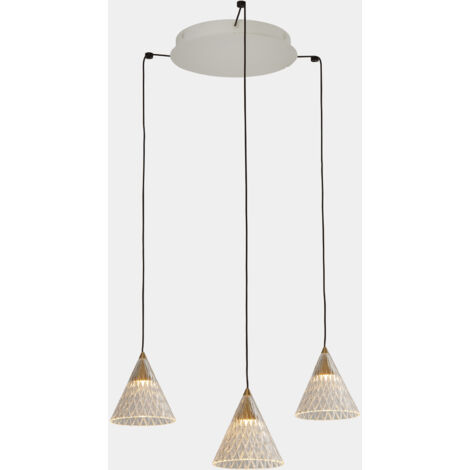 Colgante Veneto Surfaced 3 Bodies LightForLife LED 23 Blanco cálido - 2700K Light For Life Blanco 1134lm