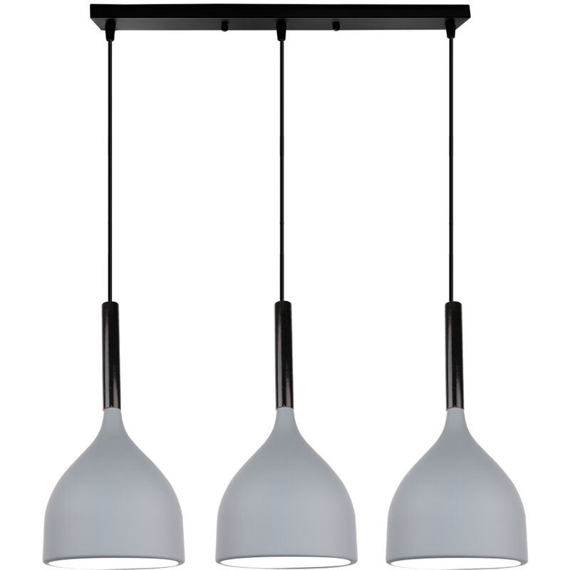 

Colgante Vintage Lámparas de Colgar Moderna Nórdica Plafones 3 Portalámparas Retro Lámpara para Cafetería Oficina Sala de Estar Cocina Gris