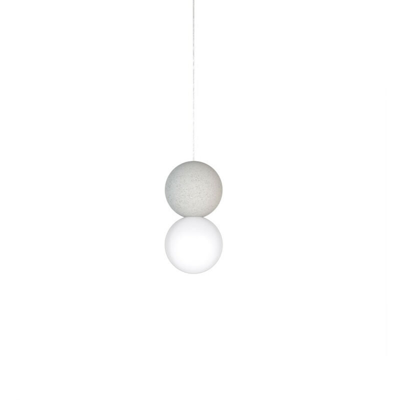 

Lámpara colgante1Xg9 D100 Hormigón gris/vidrio blanca - Sulion