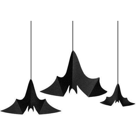 Colgantes de murciélago, color negro (1 paquete / 3 uds.)