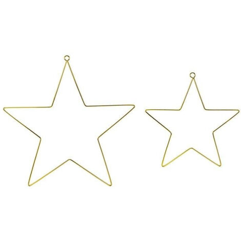 Colgantes decorativos de metal Estrellas, dorado, 2 uds.