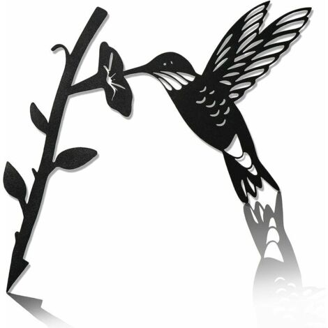 Colibri en MéTal Deco Jardin Exterieur, Colibri Silhouette de Jardin, Sculpture d'arbre, Jardin Cour Arbre Décoration Paysage Oiseau Artisanat Présentez Un Cadeau
