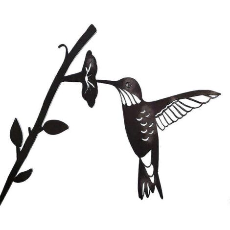 Colibri en métal décoration d'art pour jardin arbre ornement silhouette d'oiseau extérieur yard tree art mural.